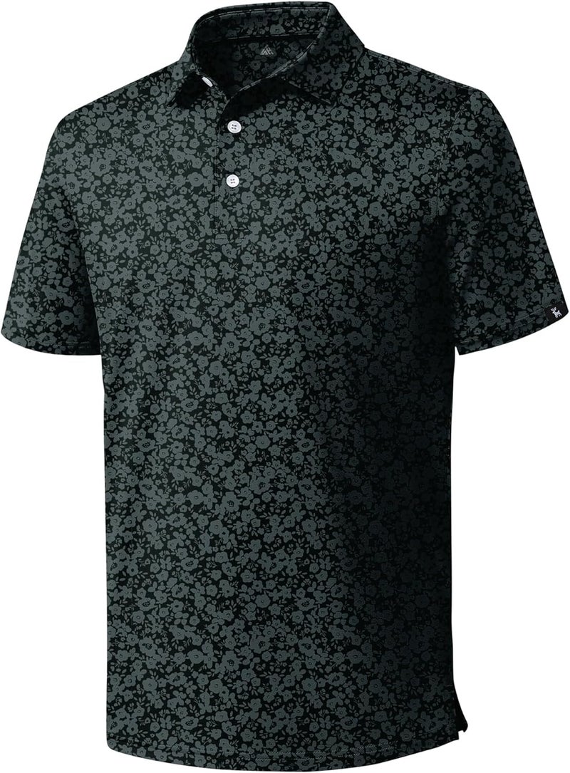 ZITY Mens Print Polo Shirts Short Sleeve Moisture Wicking Shirts for Men Golf Tennis Daily Casual Collared T-Shirt - Image 2